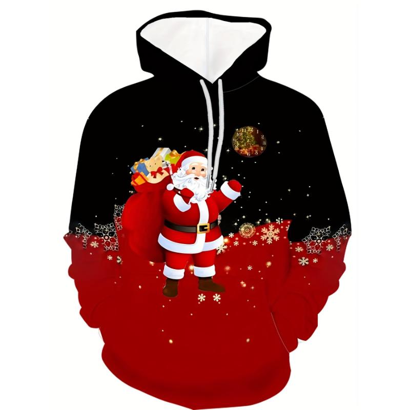 Sweats à capuche de Noël College 3D pour hommes, sweat-shirt père Noël, proximité, Wstring, manches longues, Streetwear, nouveauté, déclin, 2024