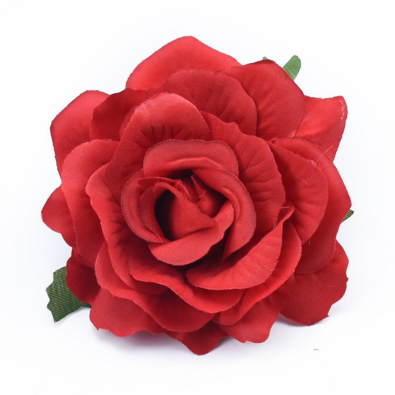 2Pcs 10CM Rose Head Wedding Flower Wall Scrapbook for Home Decor Christmas Garland Silk Flowers Bridal Brooch Artificial Flowers