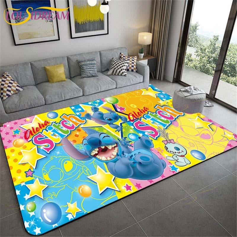New Cartoon Stitch Carpets Kids Crawling Carpets Living Room Tea Table Mats Bedroom Rug Washable Floor Mats Household Area Mat