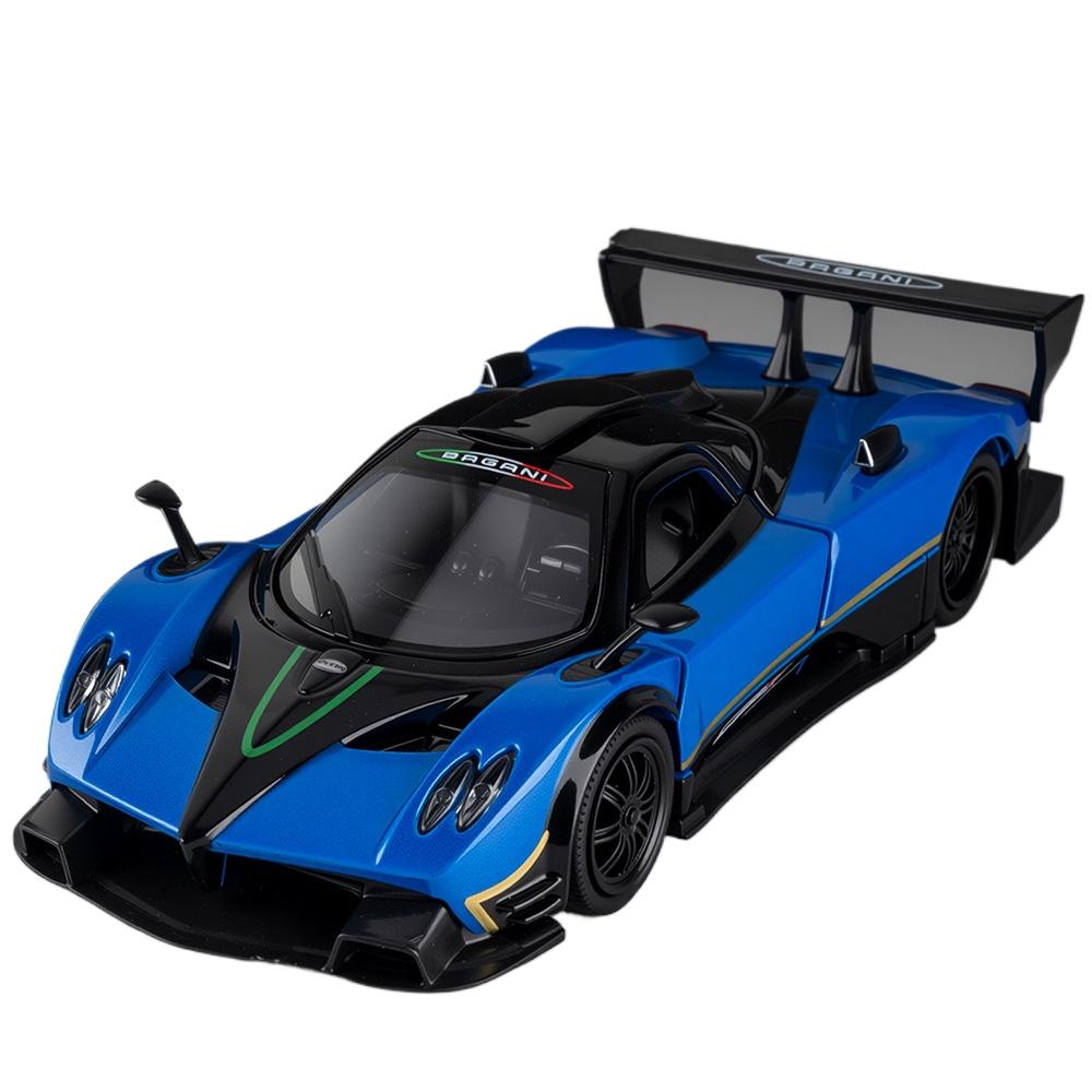 

1/32 Pagani Zonda R Supercar Alloy Car Model Sound and Light Pull Back Children s Toy Collectibles Birthday Gift синий