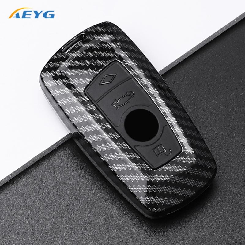 ABS Carbon Fiber Car Key Case Shell Fob For BMW 1 3 5 7 Series X1 X3 X4 X5 F10-F11-F20-F25-F26-F30 M3 M4 Keychain Accessories