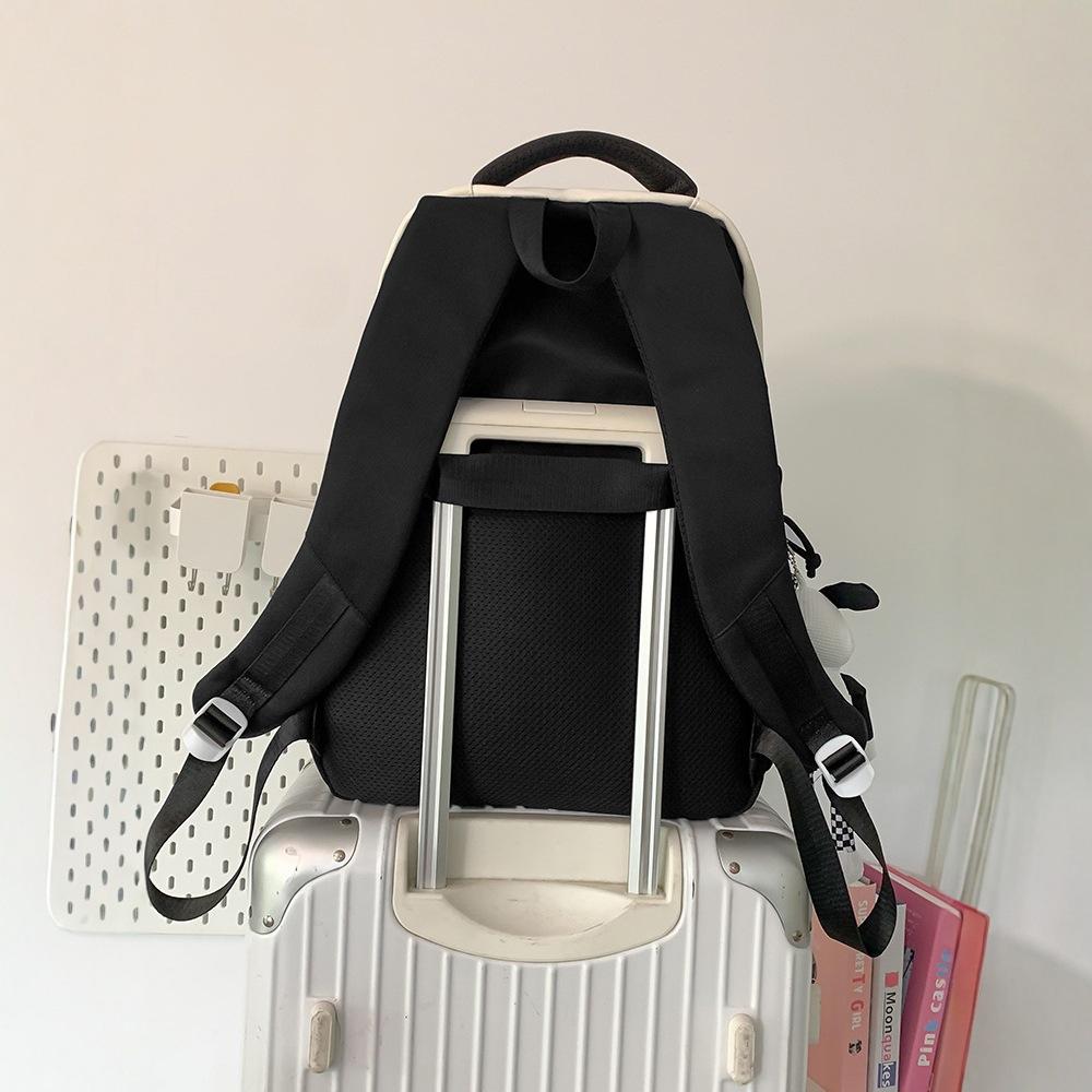 Zaino scuola zaino per ragazze scuola media strato traspirante leggero patta con chiusura stampa gatto inglese doppia spalla scuola media
