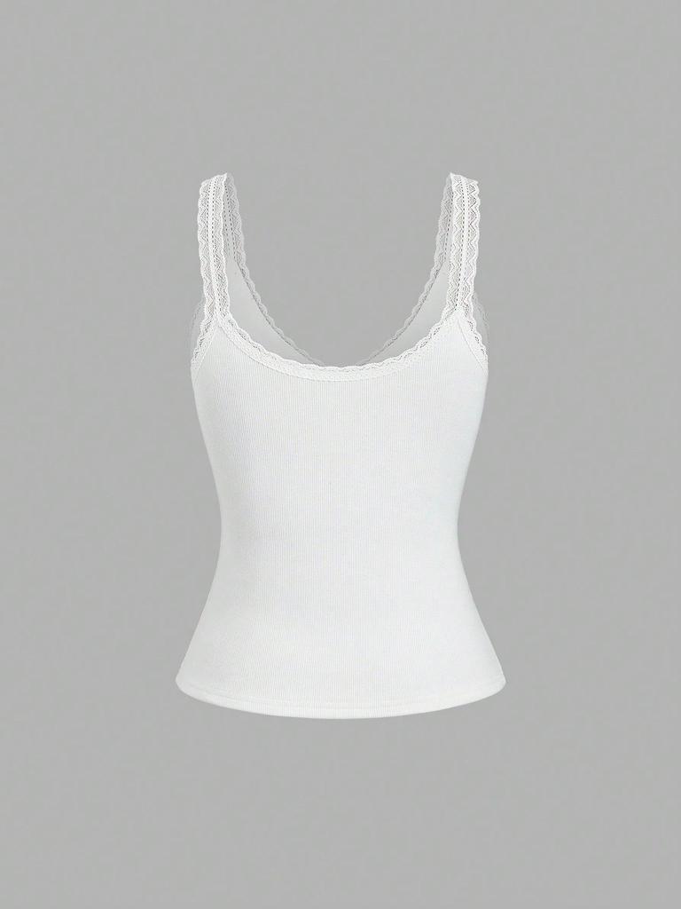 Women's European and American V-Neck Lace Velvet Camisole Top - Casual and Versatile