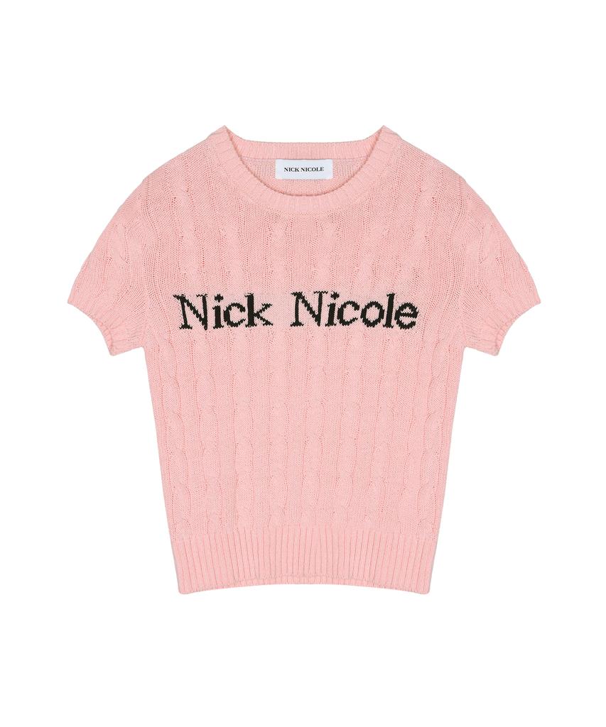 Nigaennikol Nick Nicole Cable Half Knit_Pink