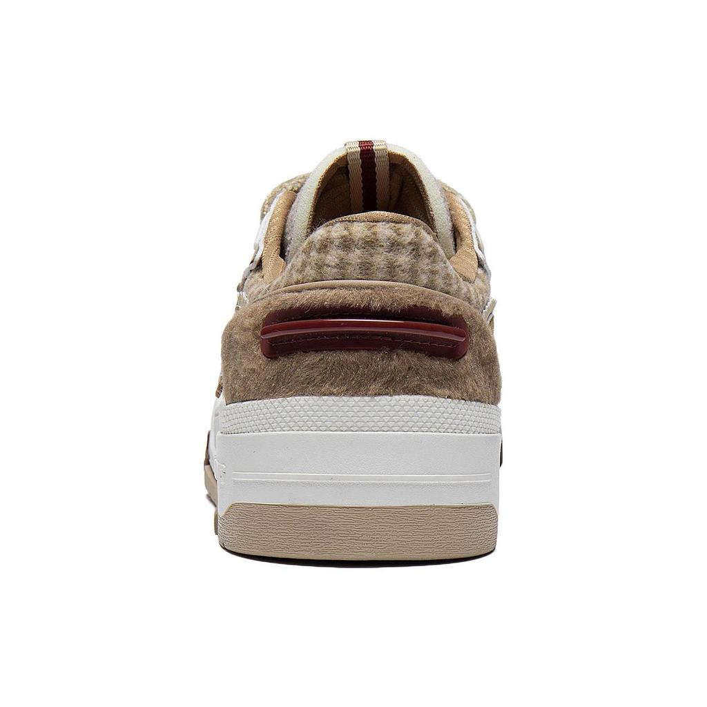 Li Ning 001 BTC PRM Synthetic Leather Abrasion Resistant Breathable Low top Skateboard Shoes Women's White Umber AGCT004-2