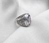 Amethyst Plaster Ring: Handmade Sterling Silver Statement Jewelry