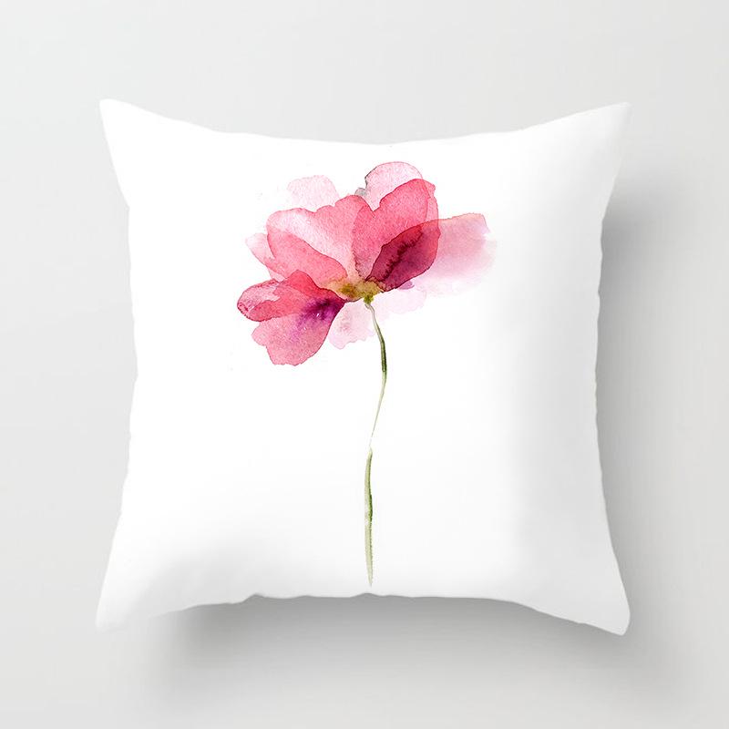 Ins Plant Flower Pillow Digital Printing Car Sofa Cushion Cover Shopee Home Soft Furnishings