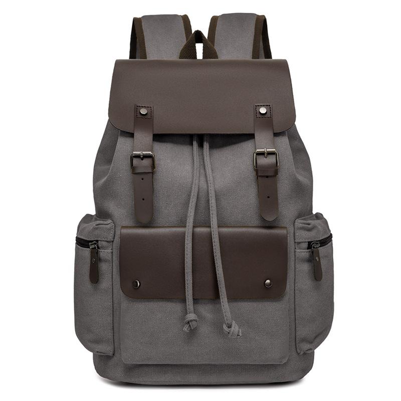 TS JYL Laptop bag,Vintage Canvas Backpack Drawstring Flip Design Outdoor Commuter Bag