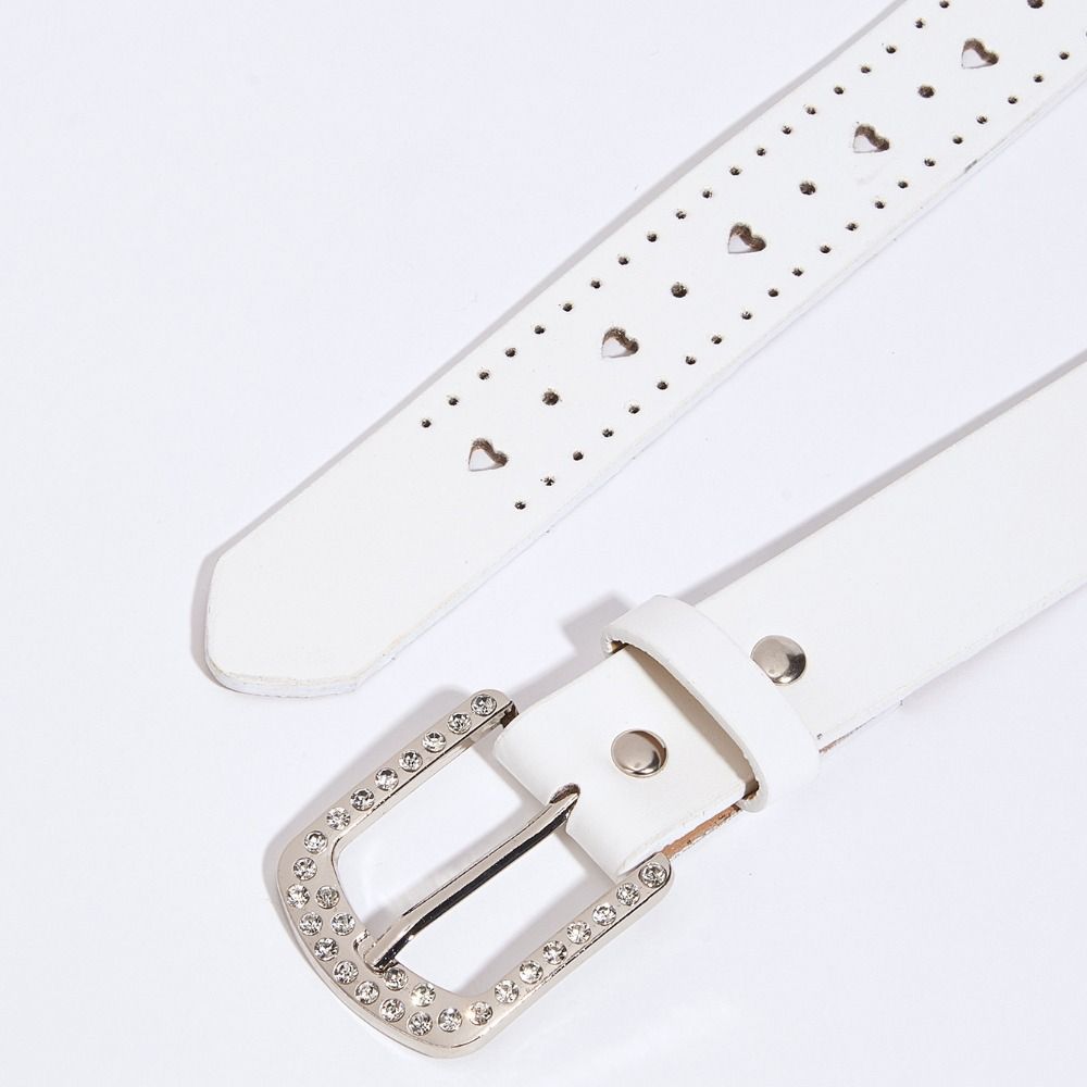 Adjustable Hollow Heart Belt Pin Buckle Decorative Waist Belt Casual PU Leather Belt For Ladies