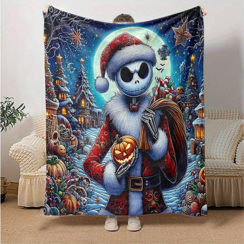 1Pc Nightmare Before Christmas Blanket Soft And Comfortable Casual Warm Camping Travel Christmas Halloween Gift M292145