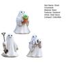 3 Pcs Halloween Ghost Figurines Resin Gardening Ghost Statue Cartoon Ghost Collectibles