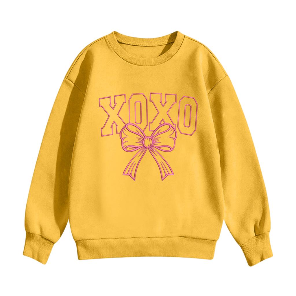 Children's Casual Round Neck Printed Pullover Long,sleeved Hooded Sweatshirt Top