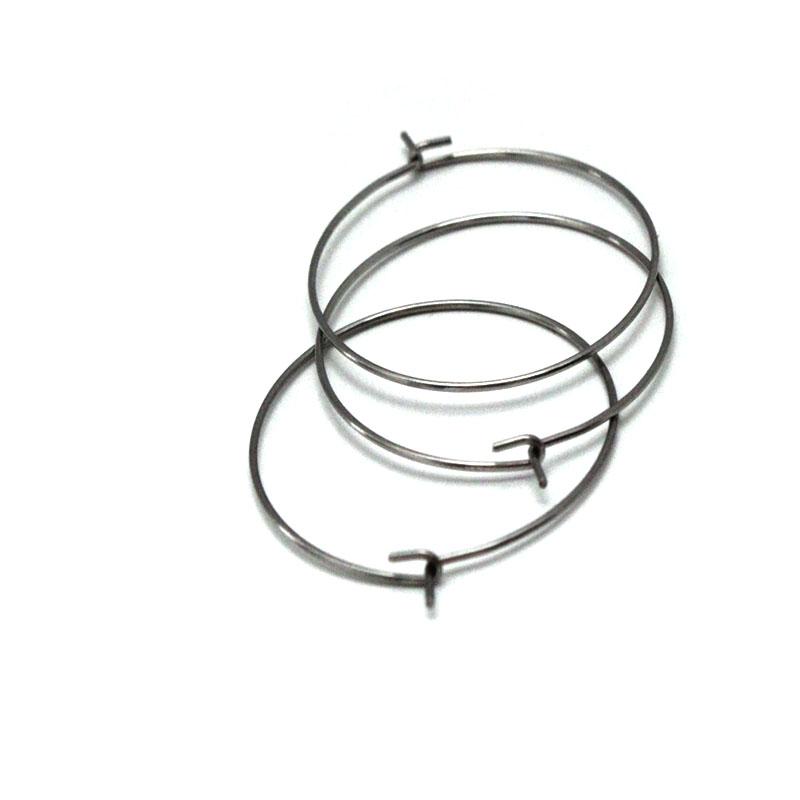 20pcs Stainless Steel Black Gold Color Hoop Earrings Findings Big Circle Ear Wire Earrings Clasp For DIY Jewelry Making Supplies