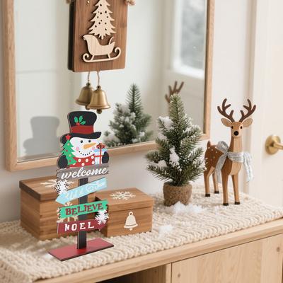 Christmas Wooden Signs Ornaments Merry Christmas Decorations for Home 2025 Xmas Desktop Ornaments Navidad Natal New Year 2026