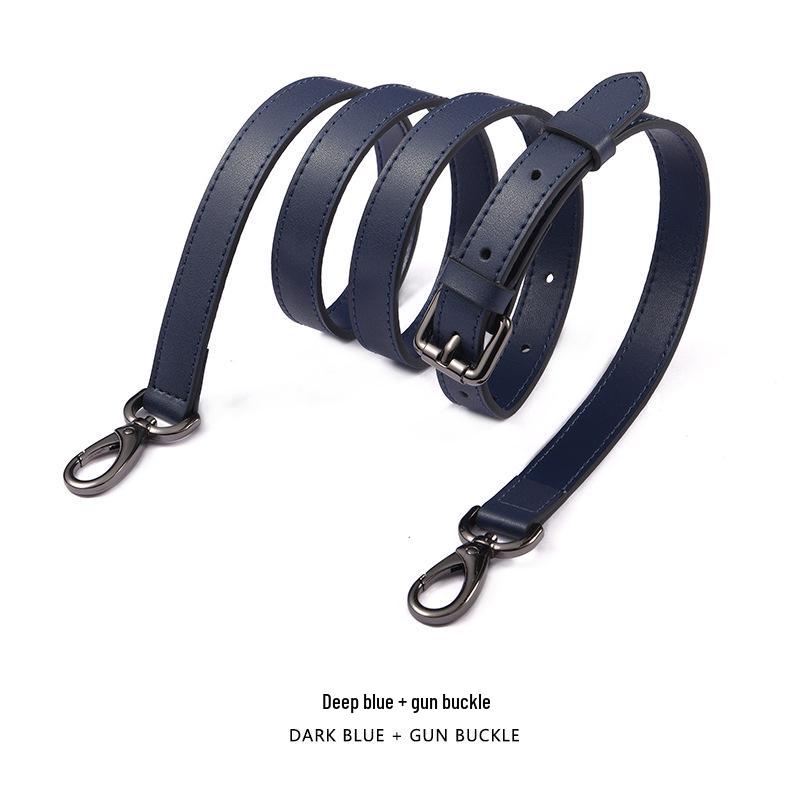 Adjustable Genuine Leather Crossbody Bag Strap - Thin Plain Weave for Women