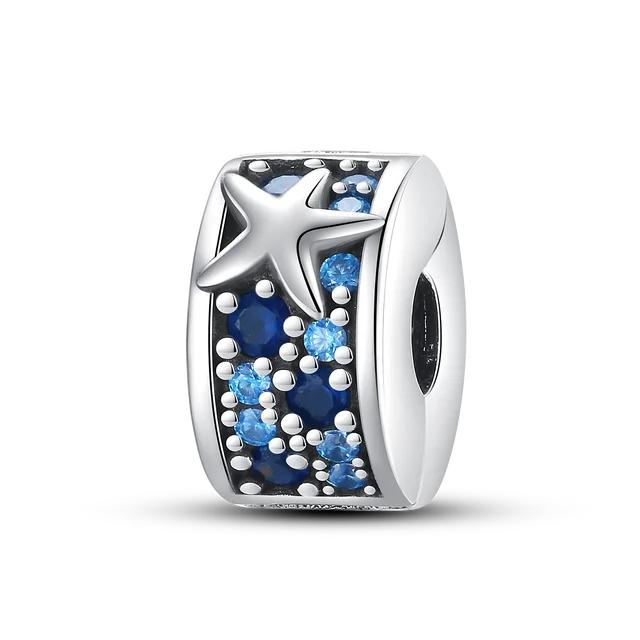 FitNew Original Bracelets 100% 925 Sterling Silver Oecan Blue Sea Turtle Starfish Mermaid Charms Beads DIY Jewelry Making