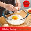 Large Transparent Borosilicate Glass Mixing Bowl: Non-Stick, High Temperature Resistant, Perfect for Salads, Baking, and Egg Beating