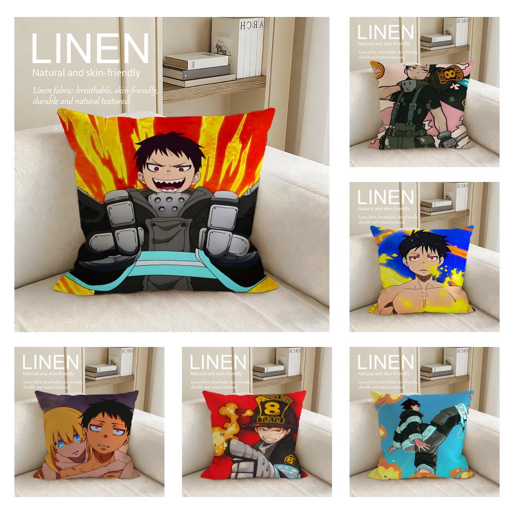Action FIRE FORCE Cushion Cover Pillowcase Set Pcs x x Breathable Washable Sofa Cushion Cover