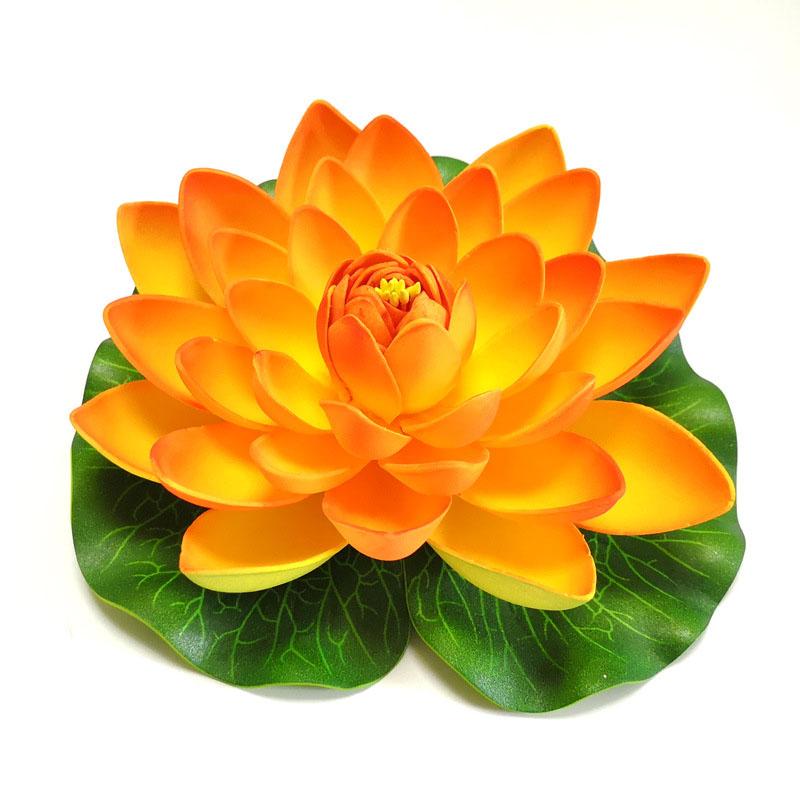 10/17/28/40/60cm Lotus Artificial Flower Floating Fake Lotus Plant Lifelike Water Lily Micro Landscape for Pond Garden Decor