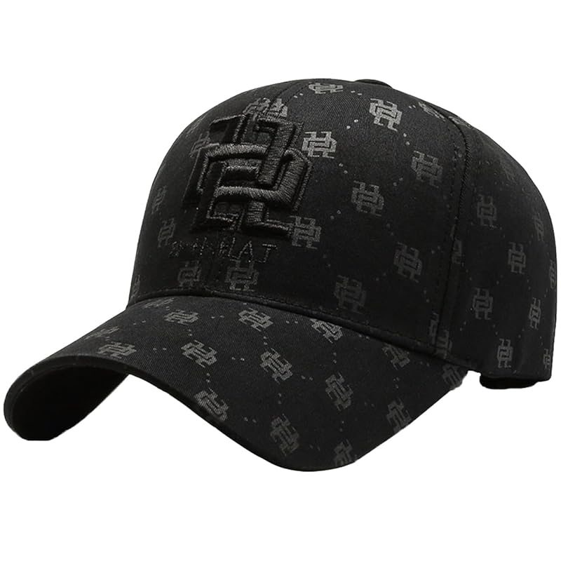 

[White Fang] logo cap hat outdoor fishing golf men s ladies CA788 (black)