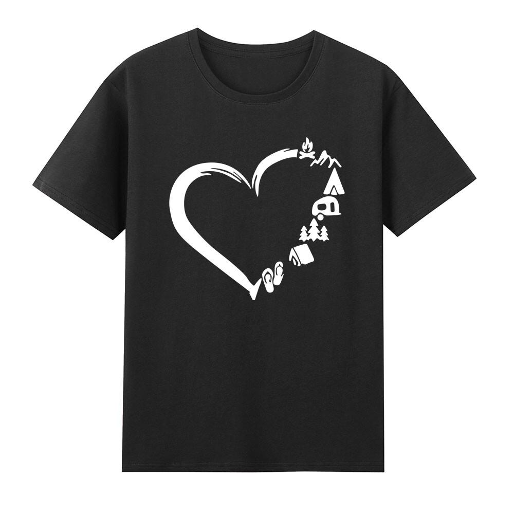 Camp Lover Heart Camping Hiking Adventure Camper Tshirt S