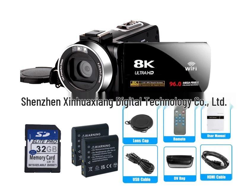4K HD 48MP Digital Camera & Video Recorder with Mic and Touchscreen