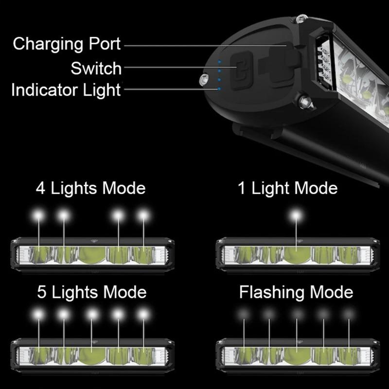 Luci LED per Bicicletta MTB 10000MAH Luce Ricaricabile per Bici Torcia Accessori per Ciclismo all'Aperto per Scooter Elettrico