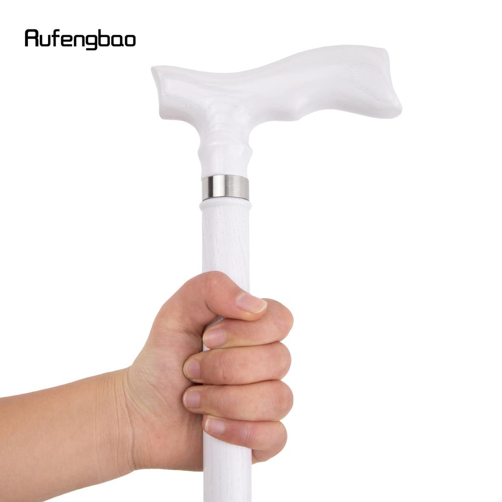 White Wooden Single Joint Fashion Walking Stick Decorative Cospaly Party Walking Cane Halloween Mace Crutch  Wand Crosier 94cm