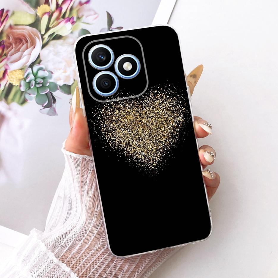 For Honor X8d 4G Case Cute Love Heart Painted Cover Soft Silicone Slim Phone Case For Honor X8d X 8d HonorX8d 4G Back Cover Bags
