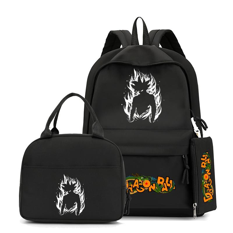 3Pcs/set Anime Dragon Ball Backpack with Lunch Bag for Girl Boy Back To School Bookbag Schoolbag Men Women Travel Bag Mochila