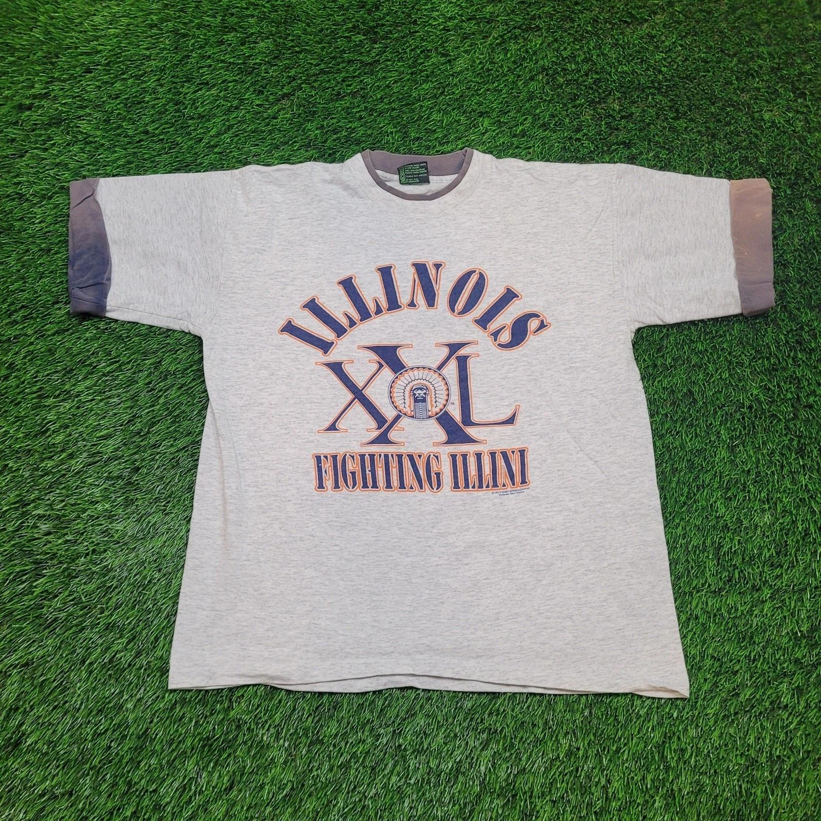 

Vintage 1991 Illinois Fighting Illini T-Shirt Mens L Retired Chief Mascot 4XL
