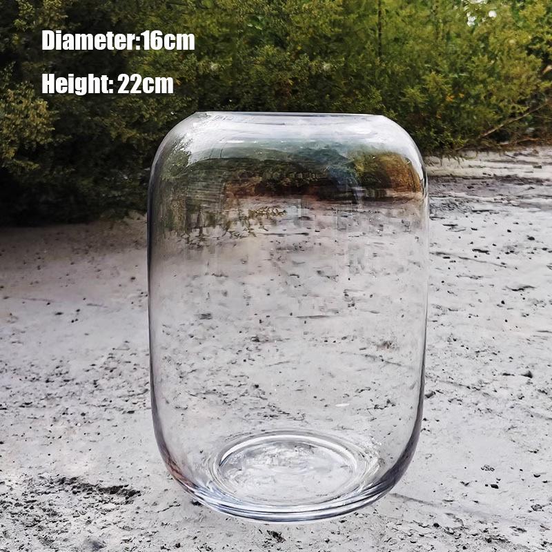 

Микроландшафтный стеклянный ваза для суккулентных растений, террариум, контейнер для цветов, горшки для суккулентных растений, домашний декор M серый