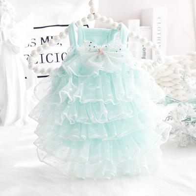 Dog Sling Cake Skirt Clothes Summer Thin Cat Princess Skirt Lace Star Wedding Dress Small Dog Teddy Pet Puppy Clothes