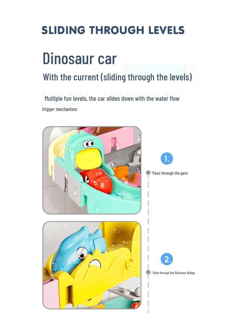 Children's Bathroom Slide Set - Water Play Wall Track Toy