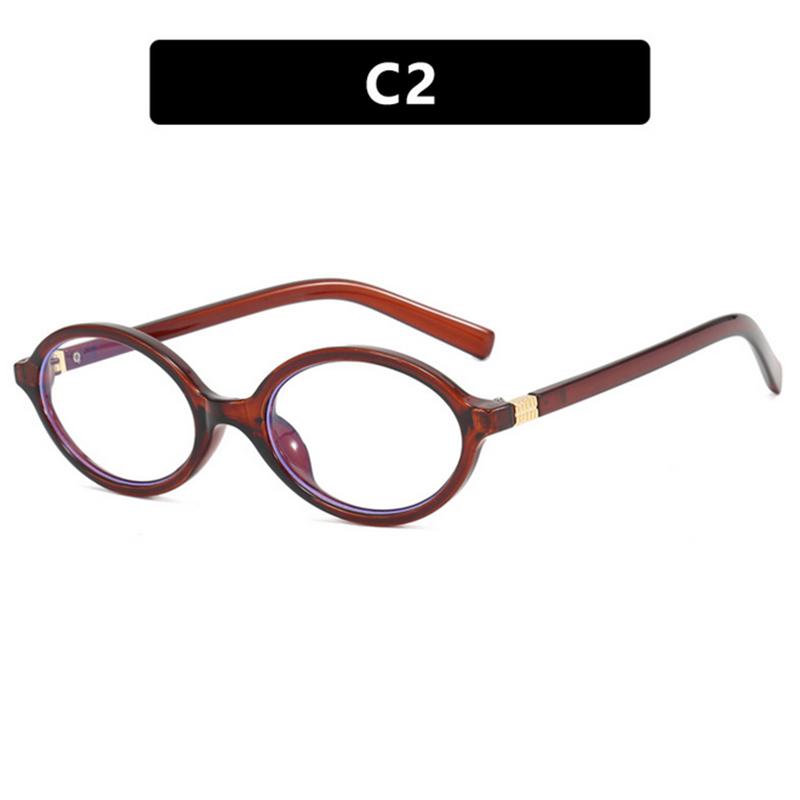 Myopia Reading Glasses Frame Oval Shape Flat Lens Small Frame Retro Korean Style Natural Look Bookworm Eyeglasses