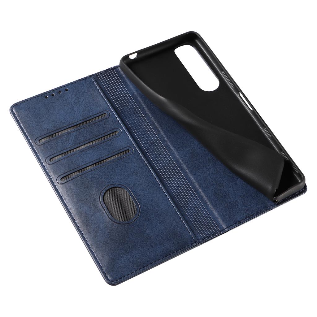 PU Kožené pouzdro na telefon pro Sony Xperia 5 II, Business styl, vyklápěcí peněženka se stojánkem, nárazuvzdorný kryt na mobil