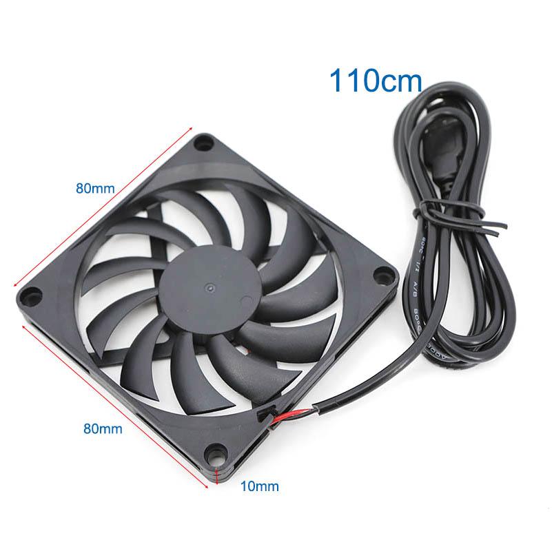 80x80x10mm 80mm 8cm DC 5V USB Power Cooling Case Fan For Receiver DVR Xbox Router