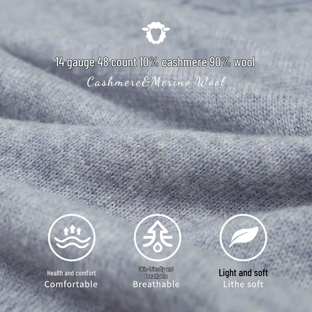 Women's Elegant Knitwear: Lace Patchwork Long Sleeve Cashmere Wool Sweater for Fall/Winter.