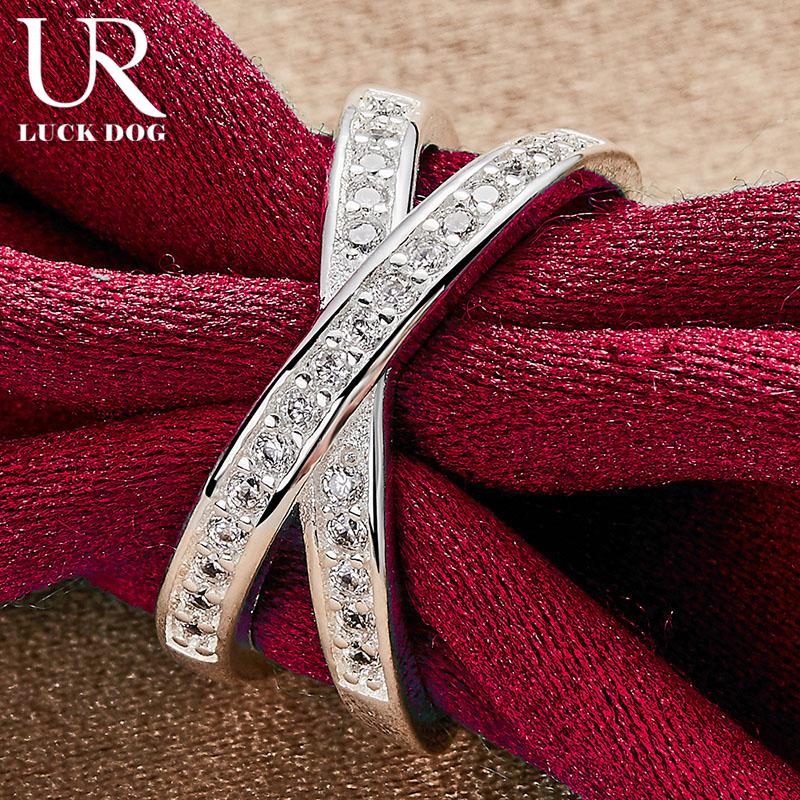 Bague en argent sterling 925 avec zircon AAA et lettre X, bijoux de mariage tendance