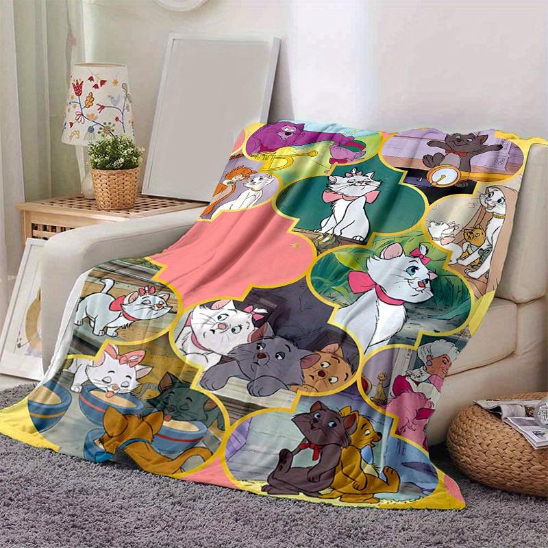 1pc. Cartoon Marie Cat Blanket, Seasonal Universal, Home Decorative Throw, Cute Marie Cat Blankets for Friends, Soft Flannel Throw Blanket,
