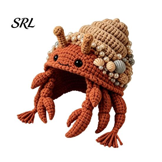 Handmade Yarn Crafts Animal Hood Hat Crochet Kit, DIY Earflap Craft Kits for Teens Cute Crafting Project Adults Teens, Gift Making Kit