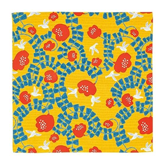Musumi Furoshiki Furoshiki Approx. 45cm Kata Kata Hummingbird Yellow Made in Japan 20014-102