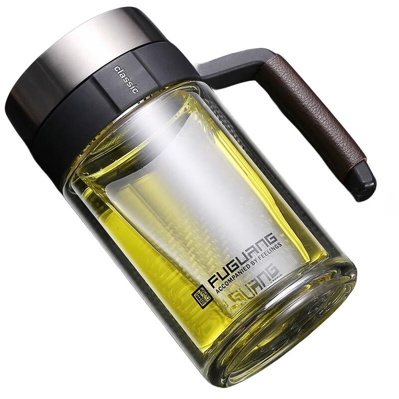 Fuguang Double-Layer Glass Tea Infuser Mug with Handle