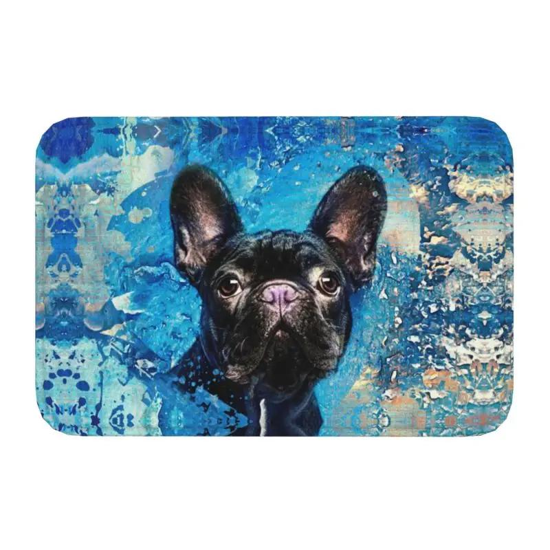 Pug Colorful Pugs Art Dog Pet Lover Floor Door Bathroom Kitchen Mat Anti-Slip Indoor Cute Pet Doormat Toilet Entrance Carpet Rug