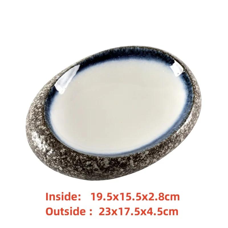 seafood Creative Stone Pattern Ceramic Bowl Thick Edge Sushi Bowl Sashimi Dessert Bowls Soup Bowls Restaurant Special Tableware