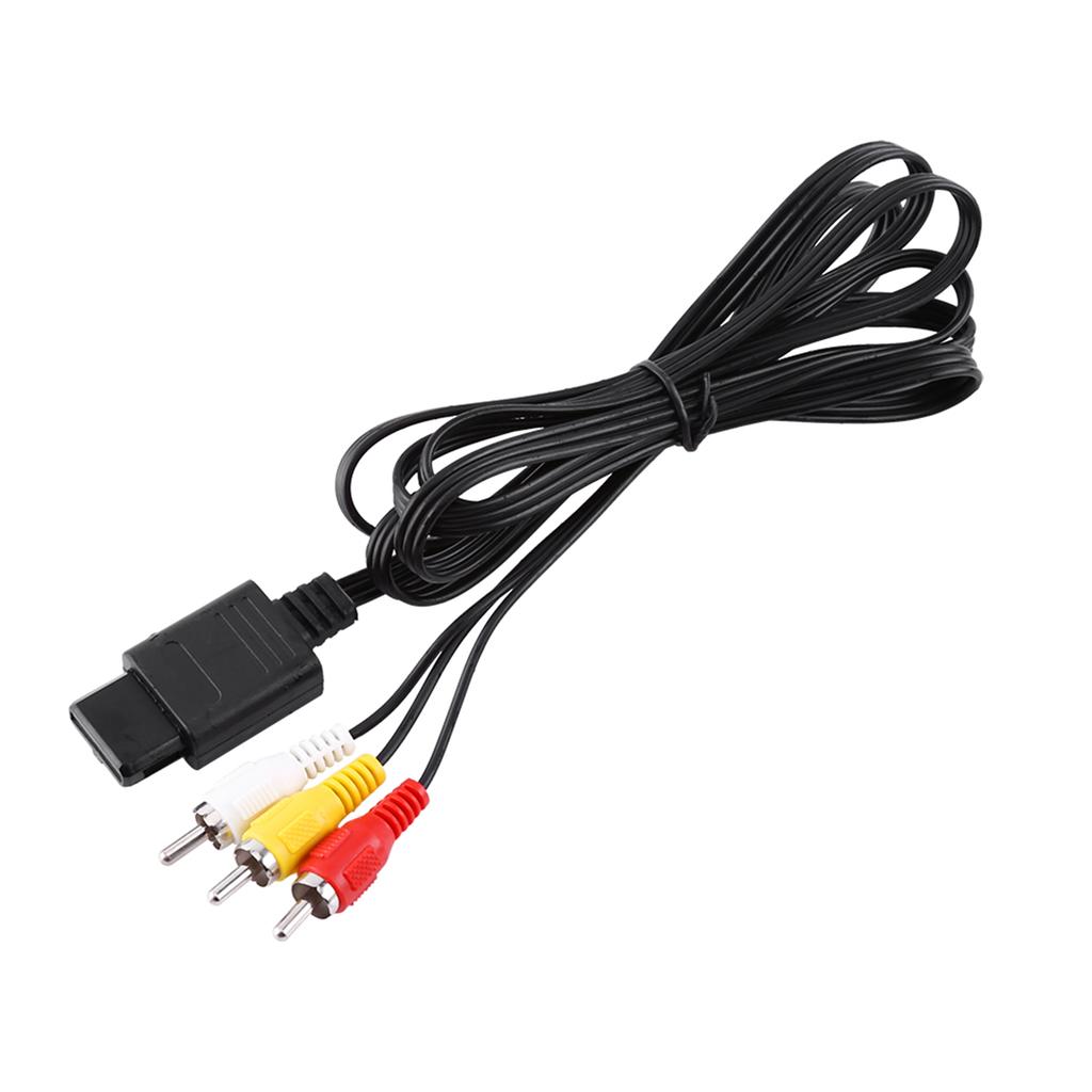 AV Composite Cable  Video  Cord for  N64 with  Thick Flexible Jacket Color Coded Connectors 1.8m Length