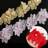 Ruban de Dentelle Brodé Perles 3D Extensible 1 Yard Pour Col Vintage Robe de Mariage Bricolage Costume d'Enfant Fournitures de Loisirs Créatifs