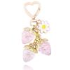 Cute Heartshaped Strawberry Sunflower Keychain With Metal And Acrylic For Girls And Teens