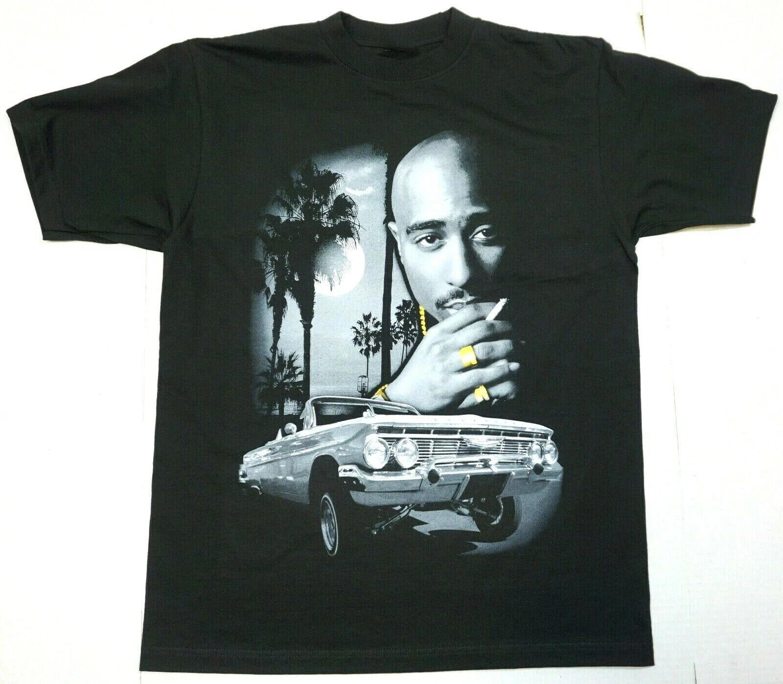 Футболка TUPAC SHAKUR 2Pac Lowrider Уличная одежда Хип-хоп Рэп Мужская футболка Новая 4XL