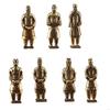 Terracotta Soldier Figurine Decors Brasses Miniature Chinese Soldier Ornament for Desk Shelf Study Room Office Display and Y5GB